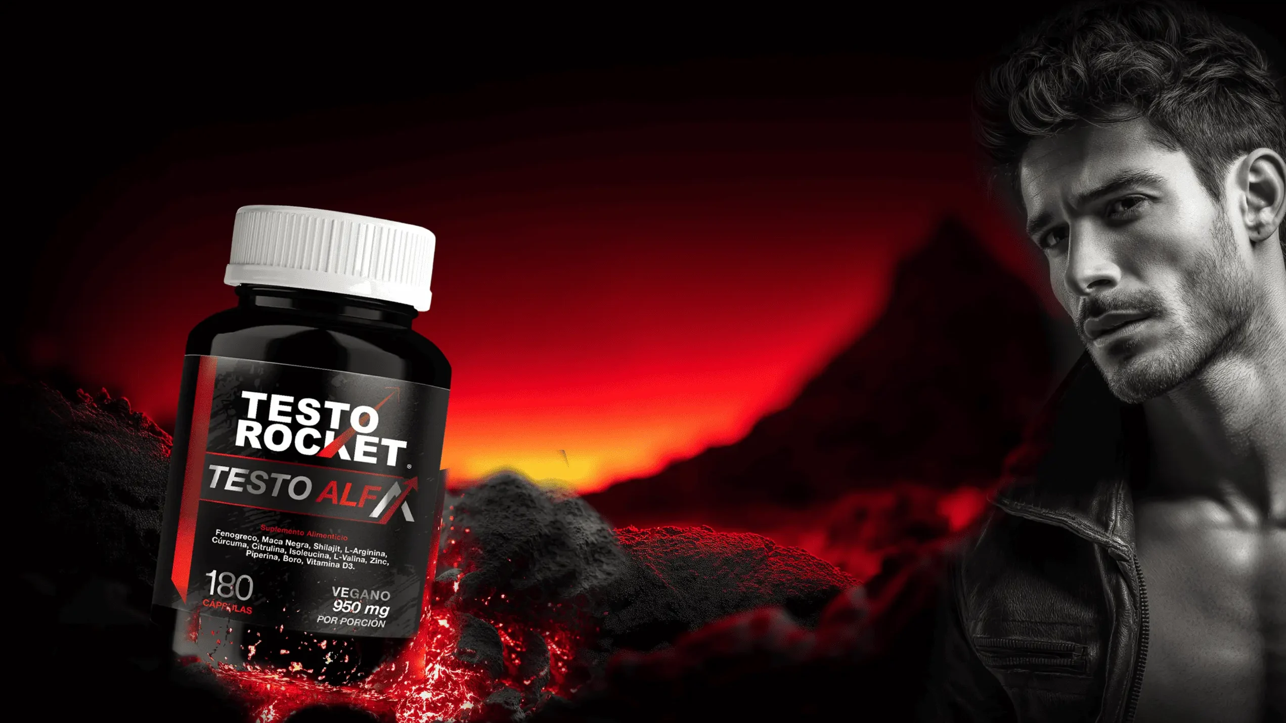 Suplementos Testo Rocket para elevar tus límites